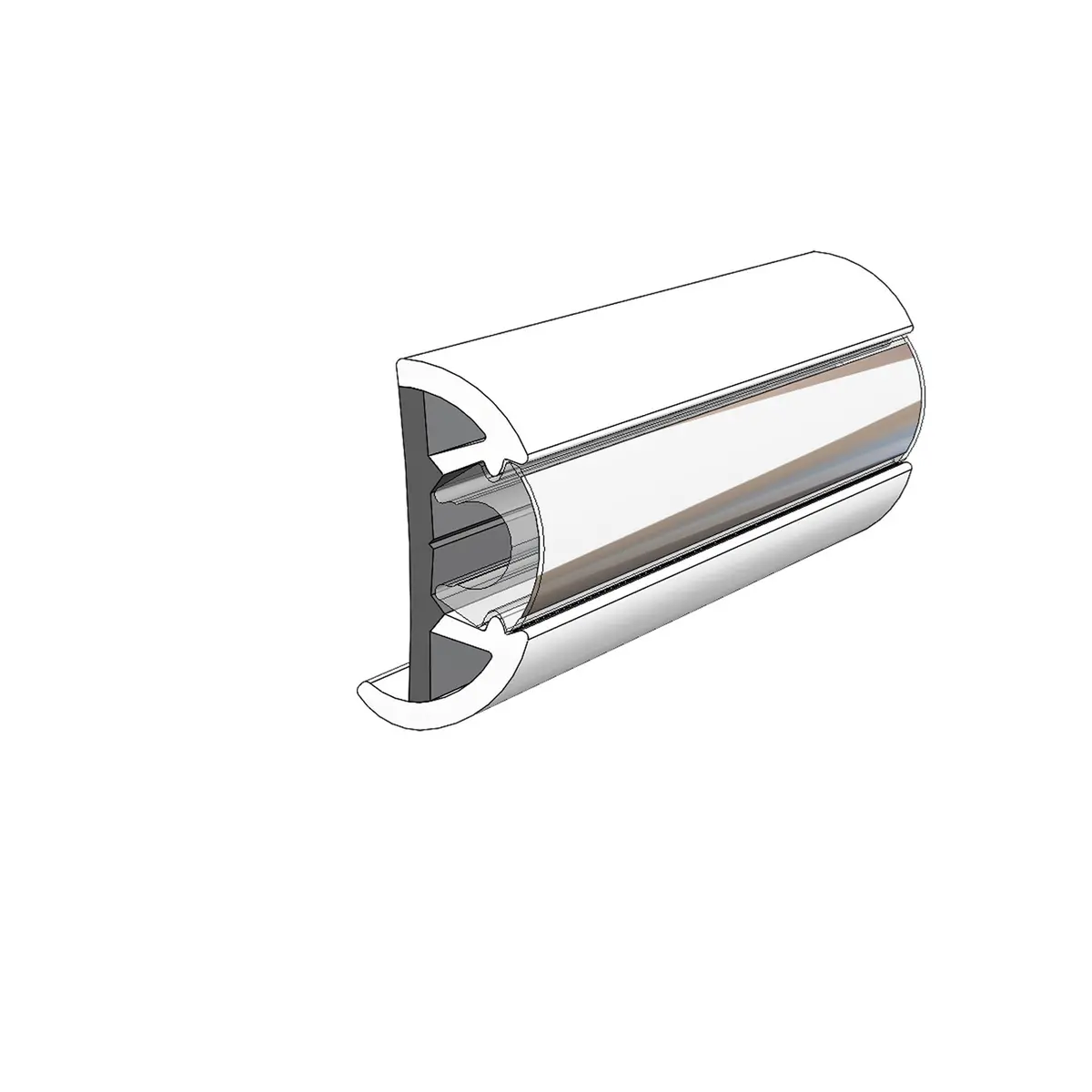 Taco Marine V11-9960Wha60d 1.6" X .78" Small Suproflex Rub Rail Arctic White 1