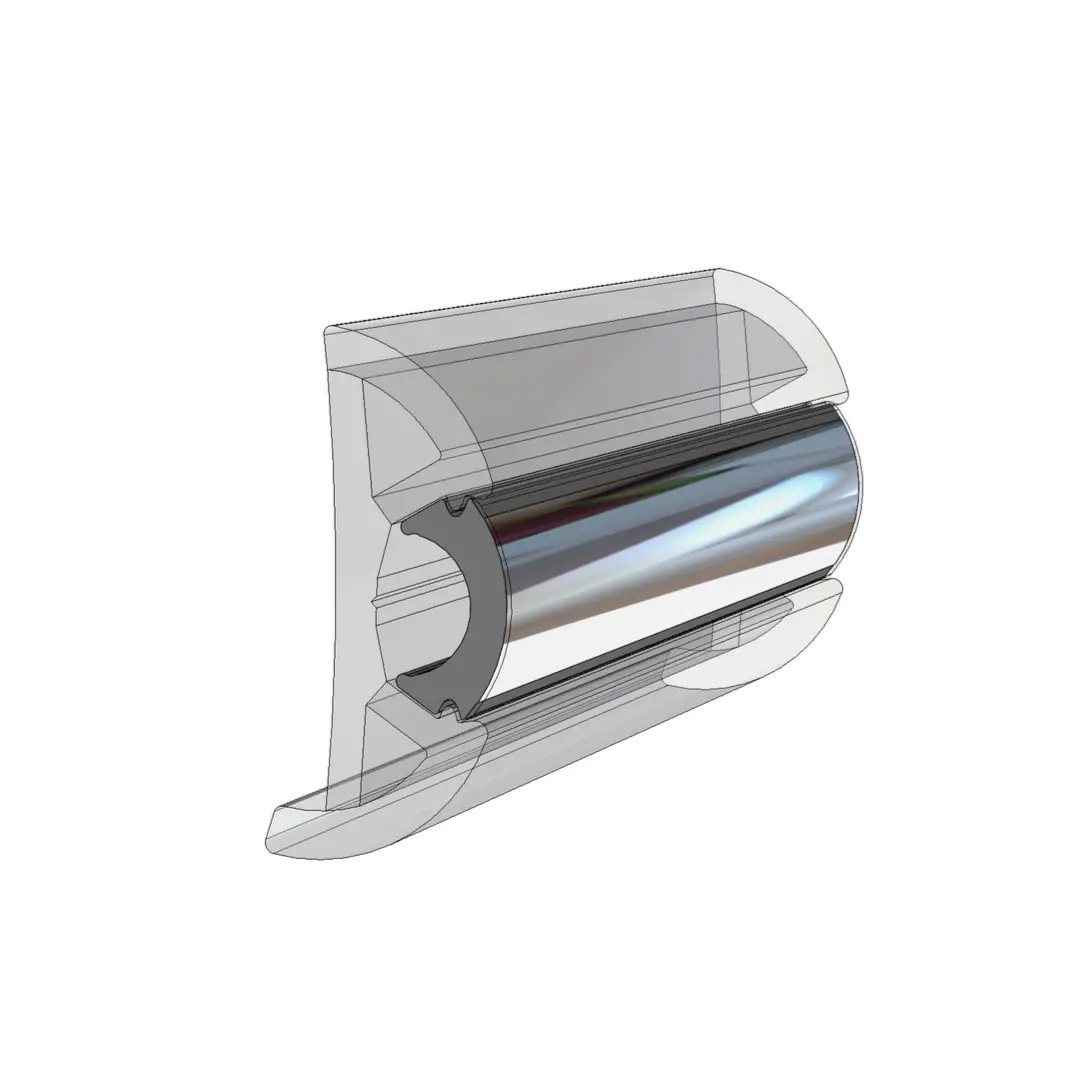 Taco Marine Arctic White Flex Chrome Rub Rail 15/16" X 17/32" X 100' V12-9980Wha100 1