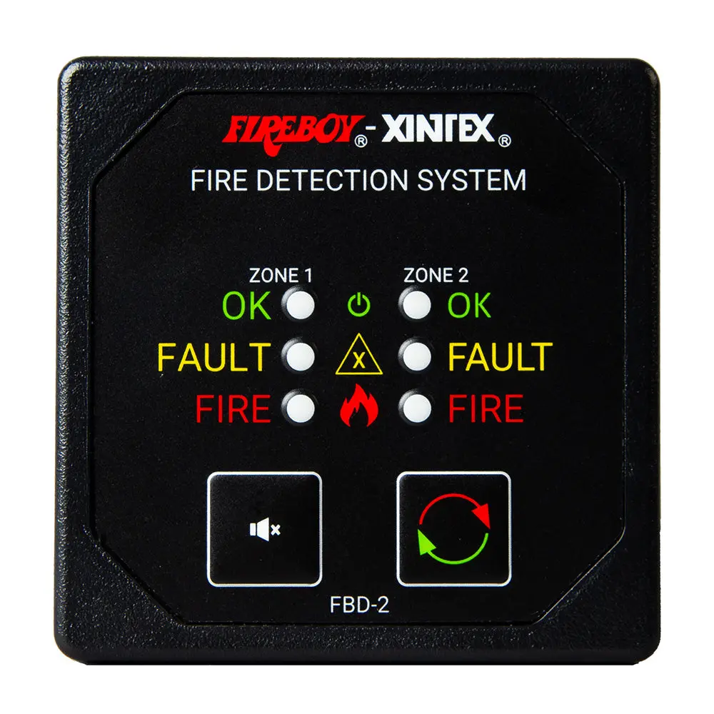 Fireboy-Xintex Two Zone Detection  Alarm Panel - 2-5/8" Display - 12/24V Dc [Fbd-2-R] 1