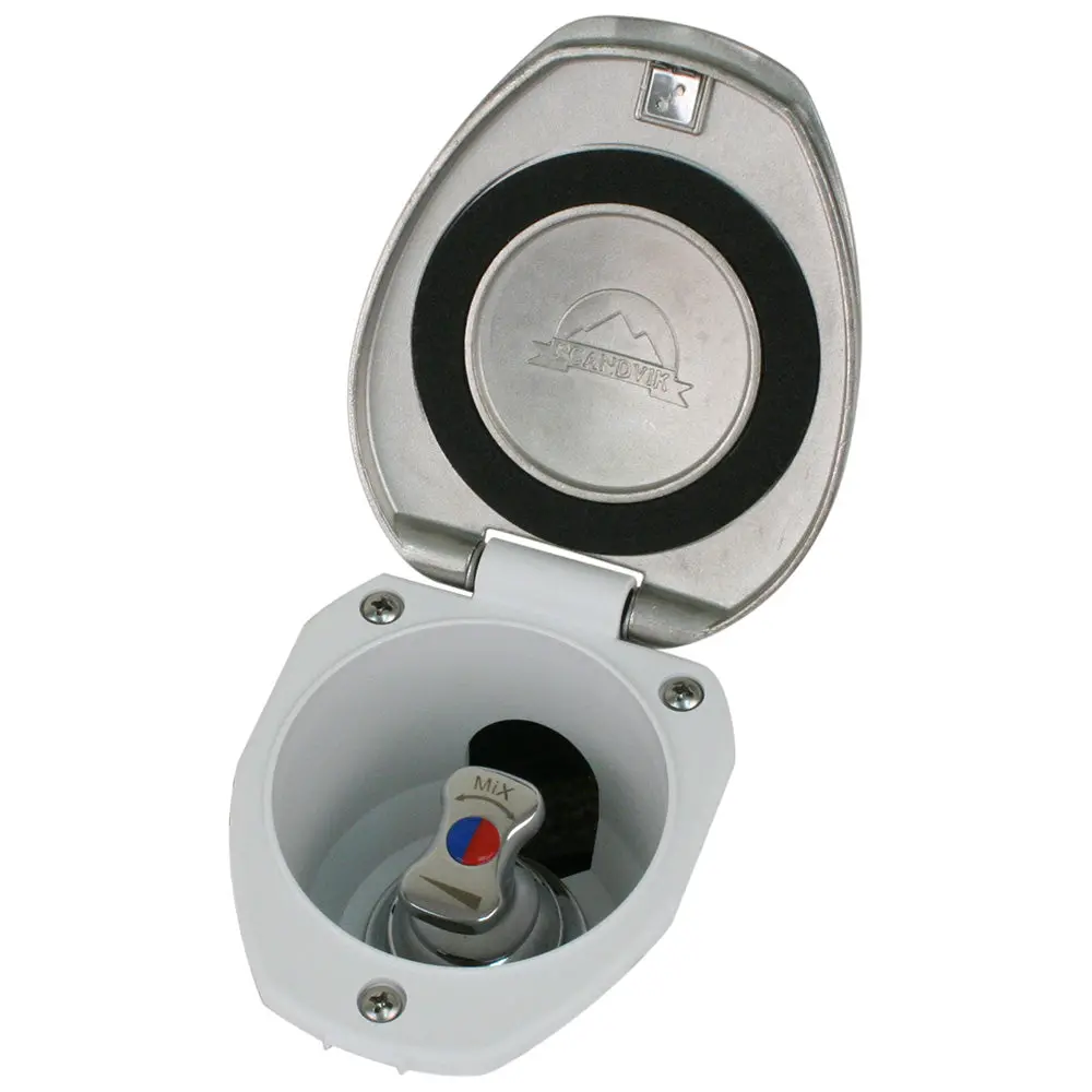 Scandvik Recessed T-Handle Mixing Valve - Ss W/White Cup [12134] 1