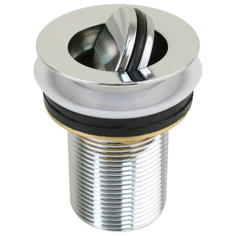 Scandvik Sink Drain W/Flip Stopper - Chrome Plated Brass [19006P] 1
