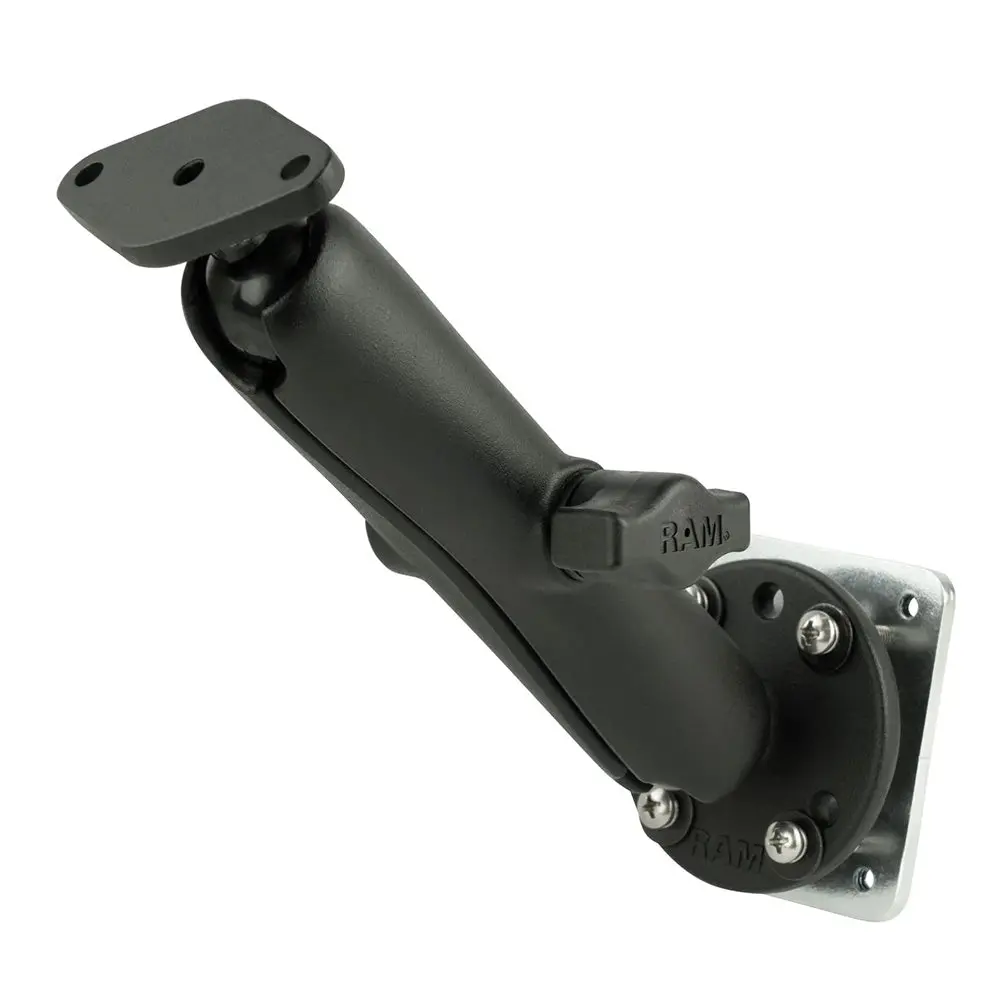 Ram Mount Double Ball Drill-Down Mount W/Diamond Plate  Backer Plate [Ram-B-138U-C-Int3] 1