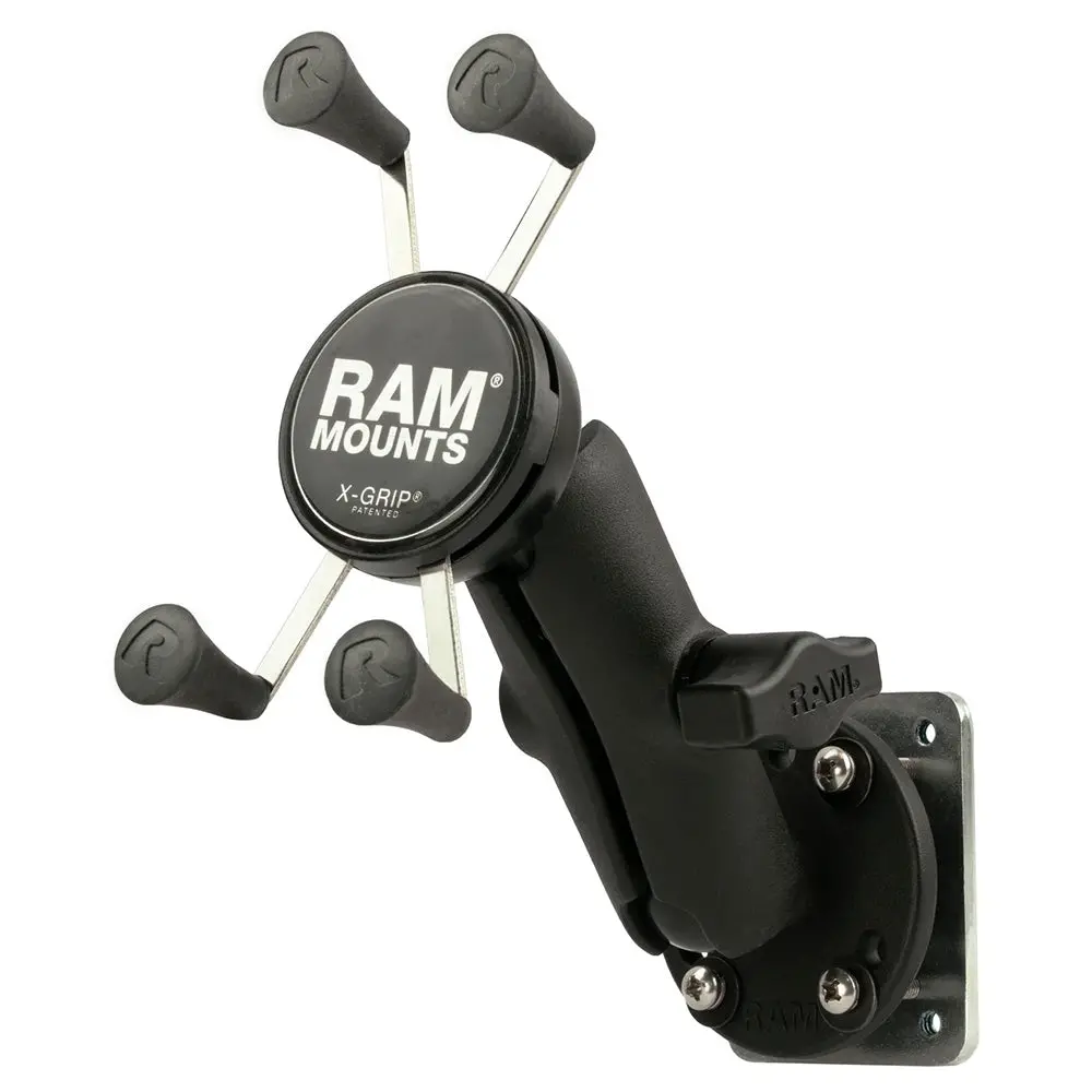 Ram Mount X-Grip Phone Mount W/Drill-Down Base  Backer Plate [Ram-B-138-Un7-225B2u] 1