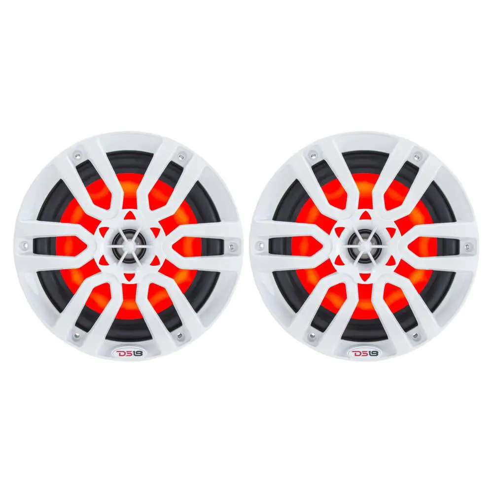 Ds18 Hydro 6.5" 2-Way Marine Speakers W/Rgb Led Lights 300W - White [Nxl-6] 1