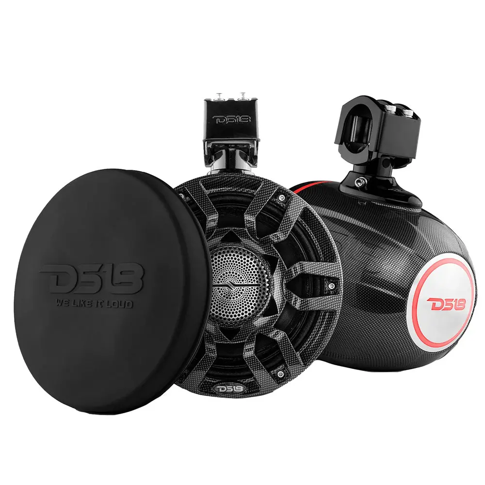 Ds18 Hydro 8" Marine Tower Speakers W/Rgb Led Lights  Pro Audio Loudspeakers - Carbon Fiber [Cf-X8pro] 1