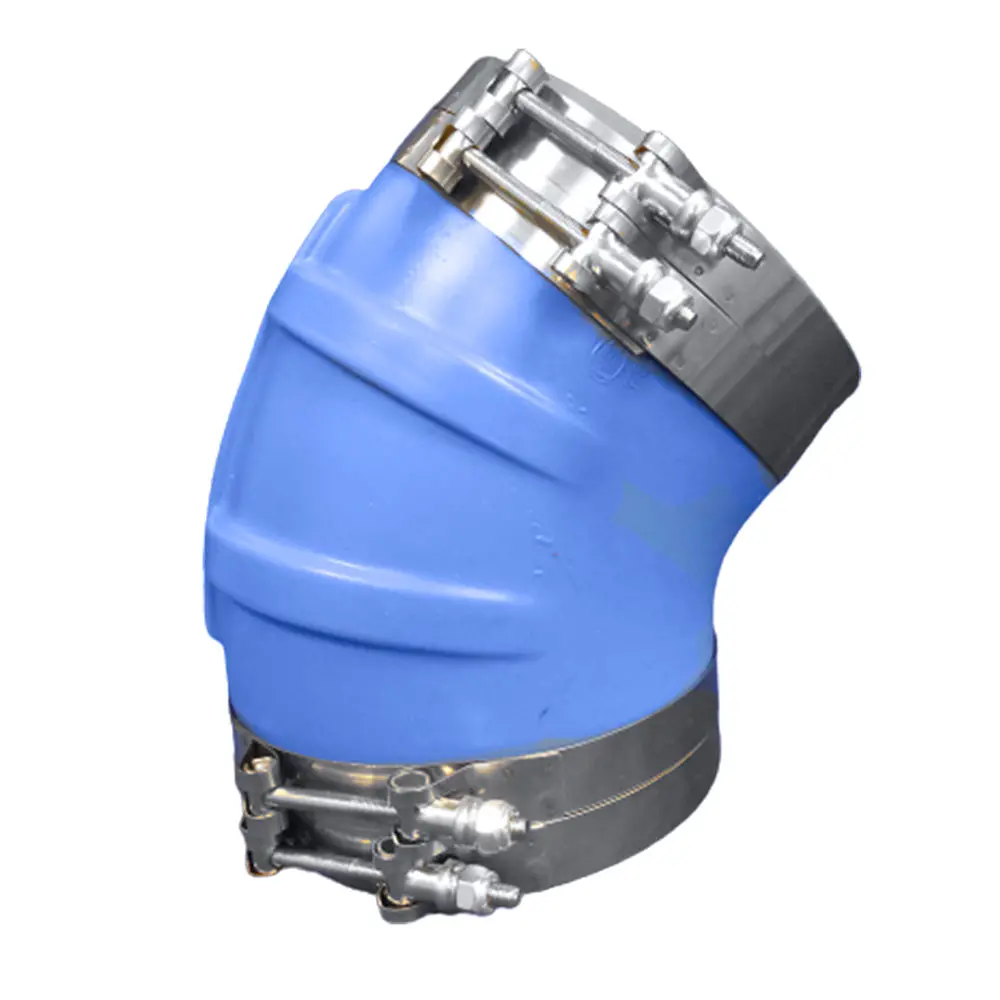 Trident Marine 6" Id 45-Degree Blue Silicone Molded Wet Exhaust Elbow W/4 T-Bolt Clamps [240V6000-S/S] 1