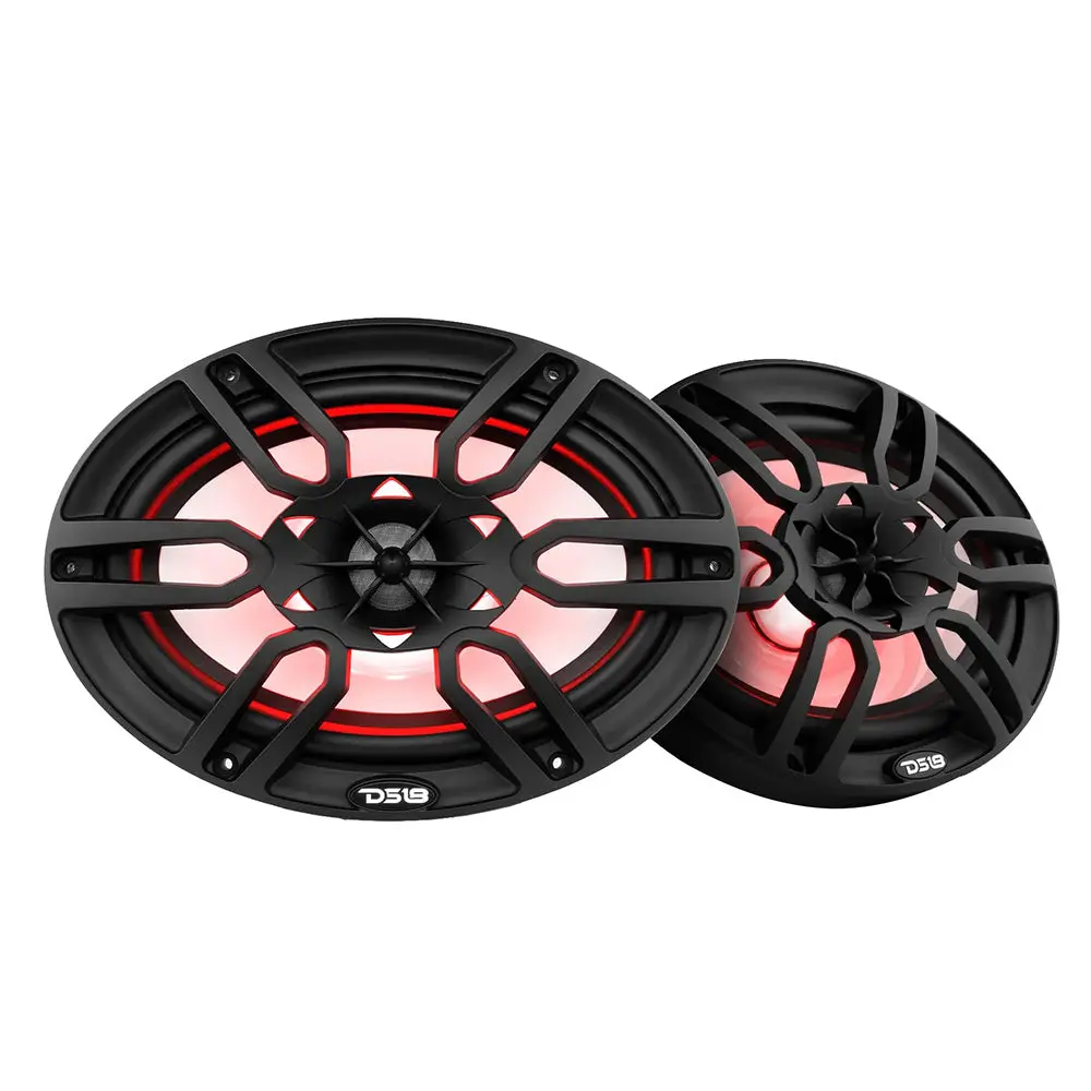 Ds18 Hydro 6 X 9" 2-Way Marine Speakers W/Integrated Rgb Led Lights - 375W - Black [Nxl-69/Bk] 1