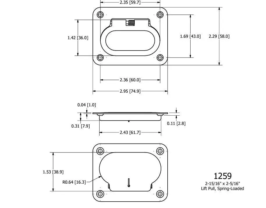 Gemlux Stamped Stainless Steel Spring Loaded Boat Lift Handle 1259 2